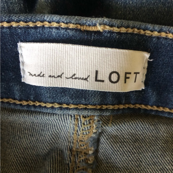 LOFT Kick Crop Jeans Women’s Size 14 32 W High Rise Medium Wash Stretch Denim - Picture 8 of 9